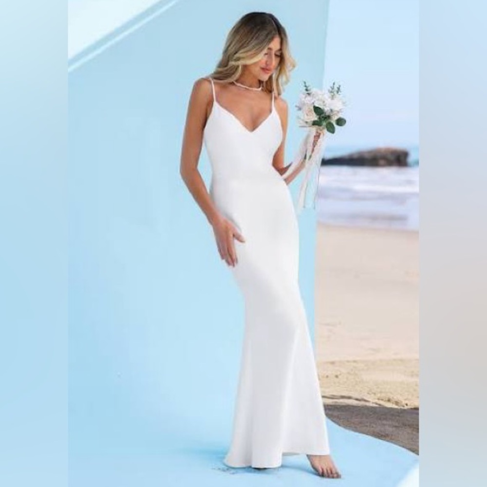 NWT’s Cupshe x Madison Prewitt White Strap Long Dress